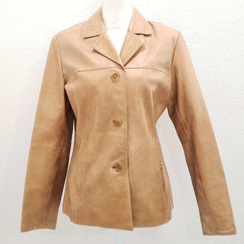 Vintage Massimo Tan Leather Jacket Size Medium